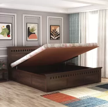 Kuber-King-Size-Bed-With-Hydraulic-Storage-Walnut-Finish-Main
